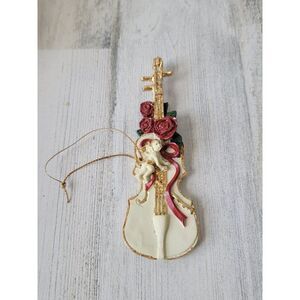 Cello Angel chair of rose gold ornament Xmas decor